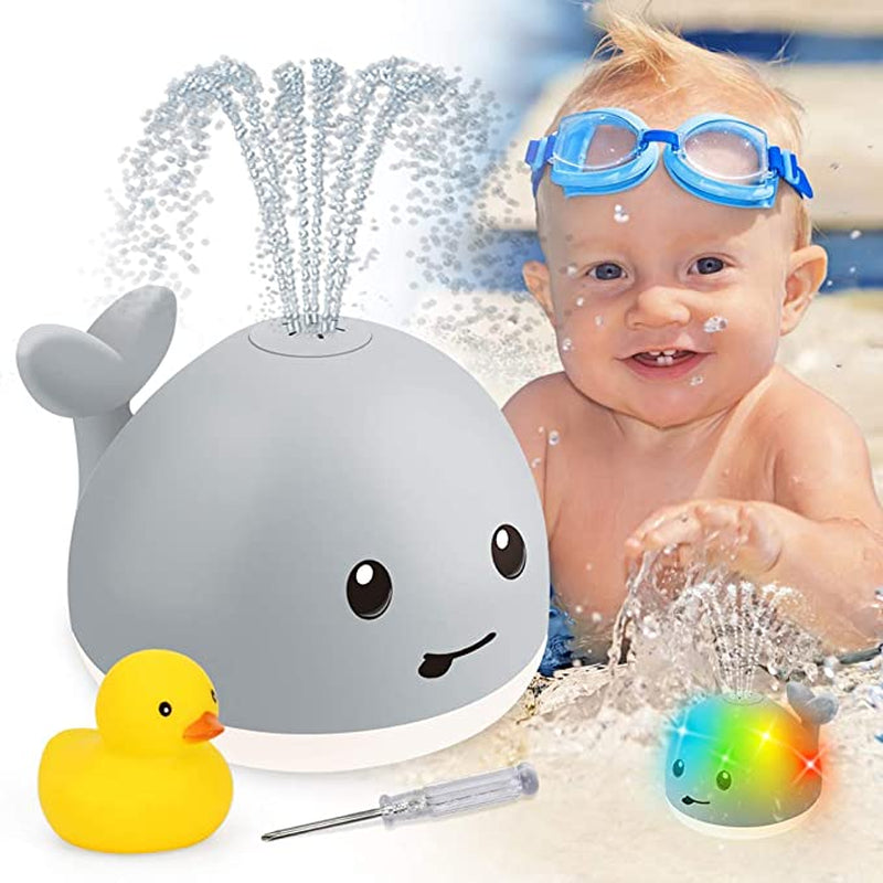 Schattige Baby Bad Speelgoed – Cartoon Walvis die Drijft en Water Sproeit met Licht en Muziek, LED Verlichting