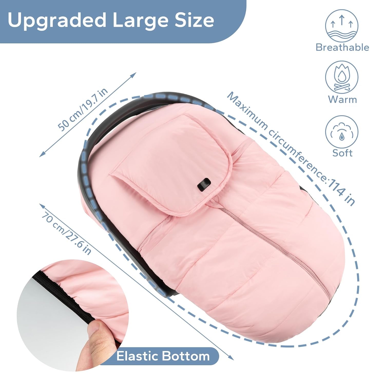 Car Seat Covers for Babies, Winter Baby Car Seat Covers, Universal Carseat Covers Canopies for Boys and Girls, Warm Infant Car Seat Covers -Pink